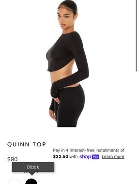 ARE YOU AM I Black Quinn Long-Sleeve Backless Crop Top